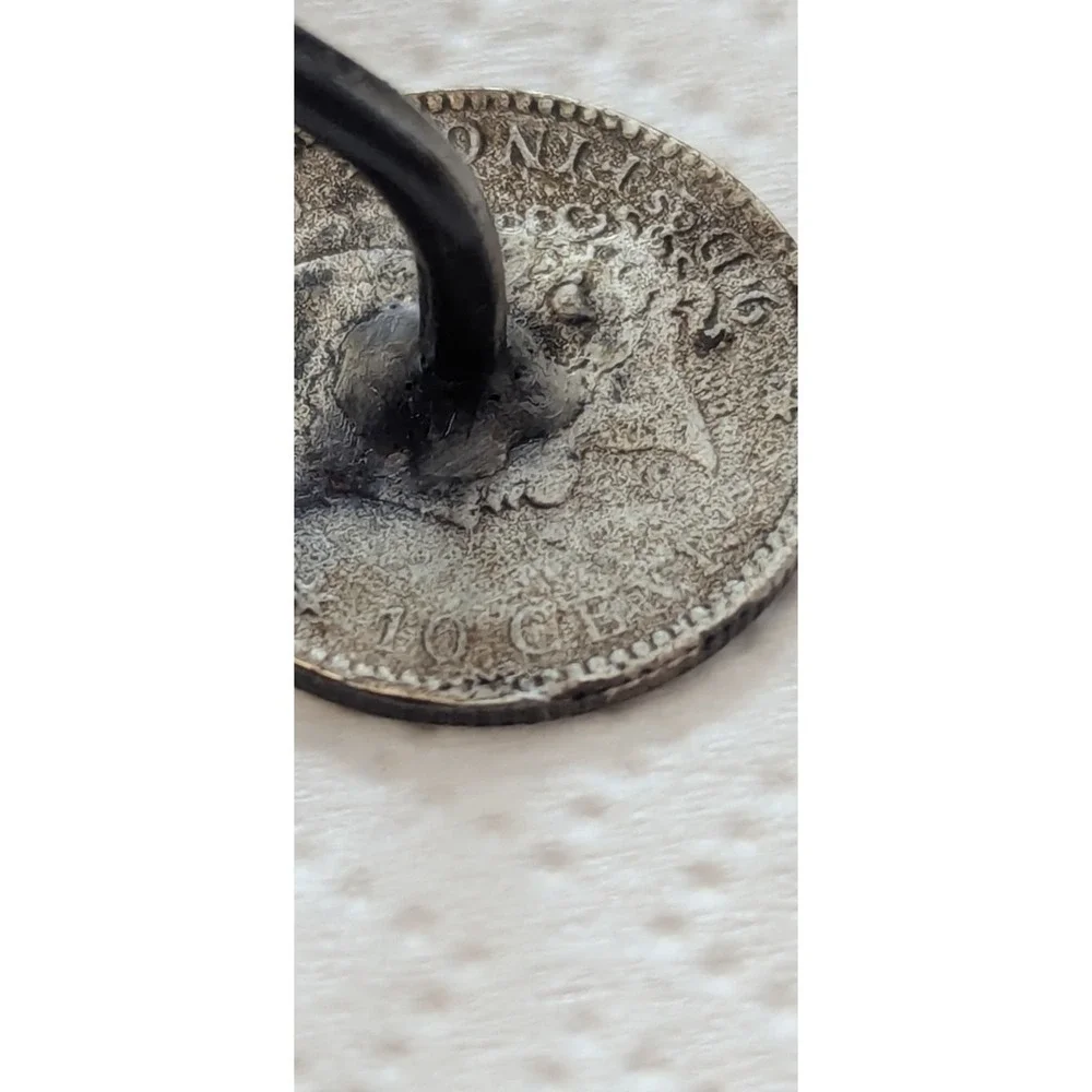 Pair Silver 1883 10 Centavos Cluff‎ Links - .900 Silver Coins